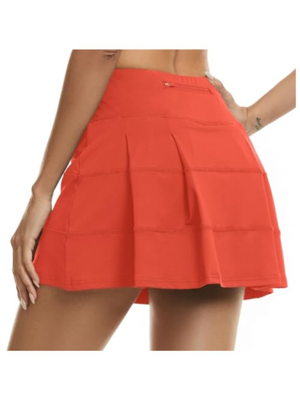 Pleated Athletic Mini Skort with Pockets High Waist Golf Tennis Workout